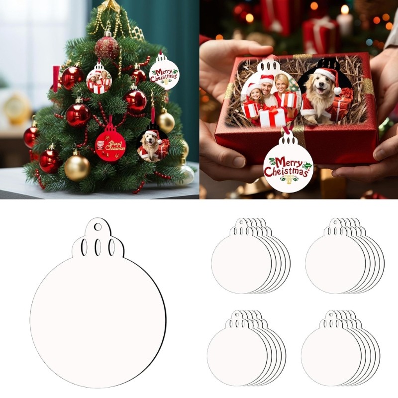 20Pieces Sublimation Blank Holiday Ornaments Creative Sublimation Project