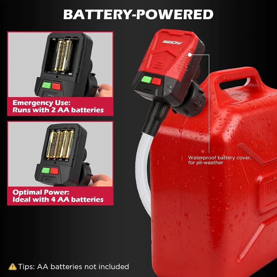Automatic Fuel Transfer Pump with Auto-Stop Sensor(3.2 GPM), Battery Not Include