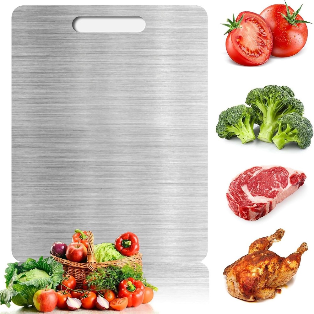 Titanium Cutting Board, Stainless Steel Cutting Boards for Kitchen, Double Si...