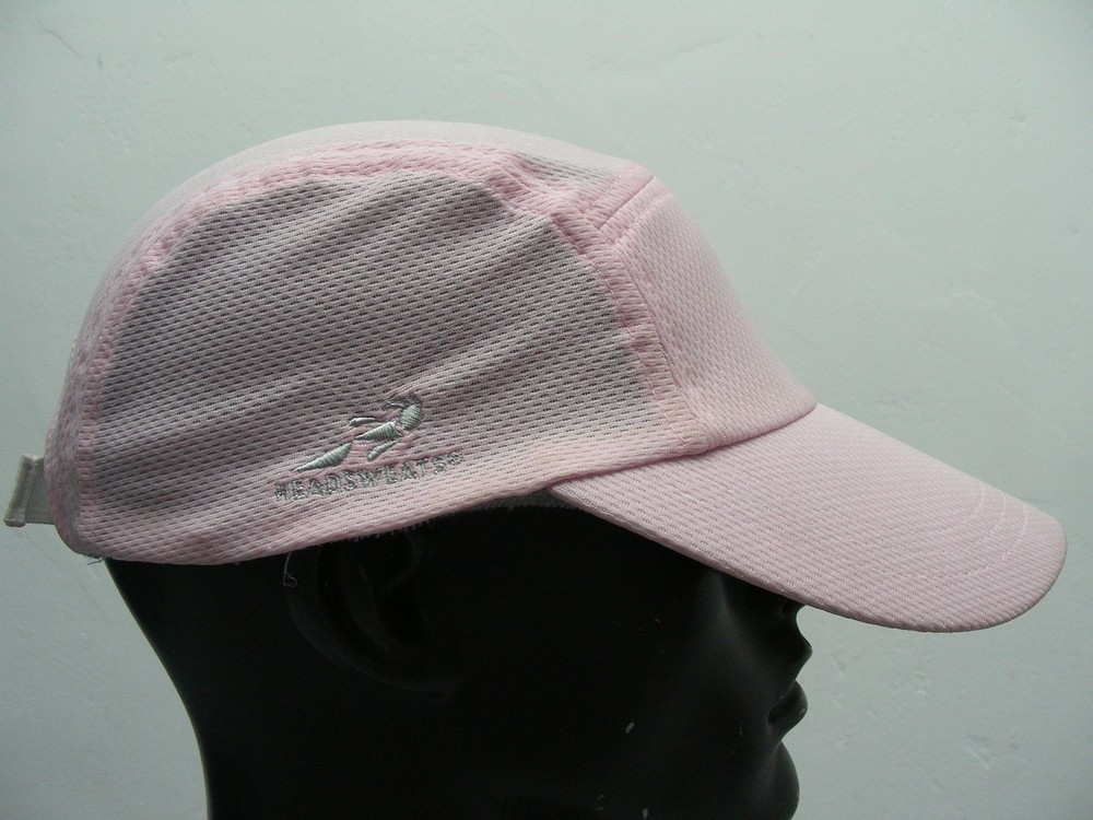 HEADSWEATS - One Size Pink Coolmax Polyester 5 Panel Running Cap Hat!