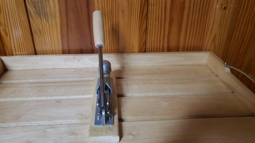 Heavy Duty Pecan and Nut Cracker Tool, Wood Base and Adjustable Handle, Easy Use