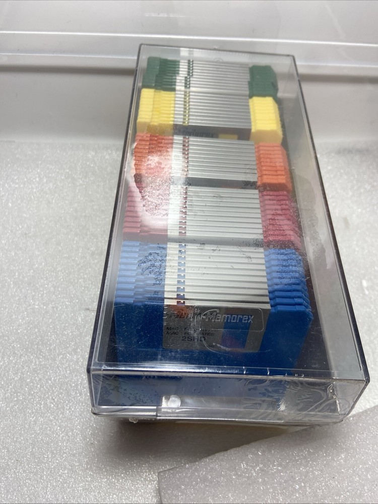 50 Memorex HD Mac Formatted 3.5" Computer Diskettes ~ Rainbow Pack ~ Sealed
