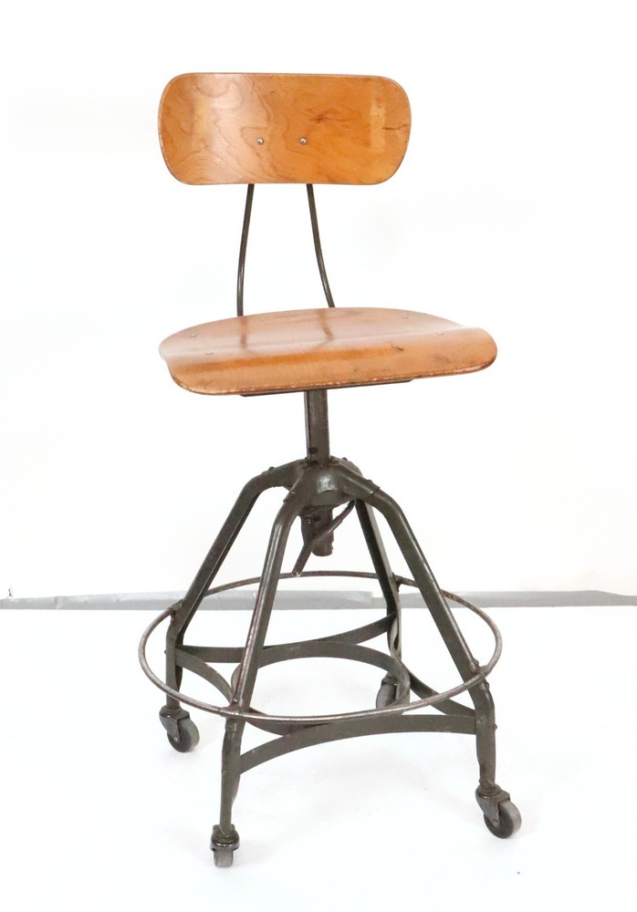 Vintage Industrial Toledo Drafting Stool