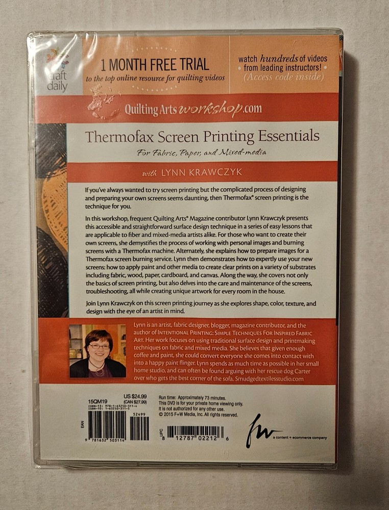 Quilting Arts Workshop Thermofax Screen Printing Essentials Lynn Krawczyk new