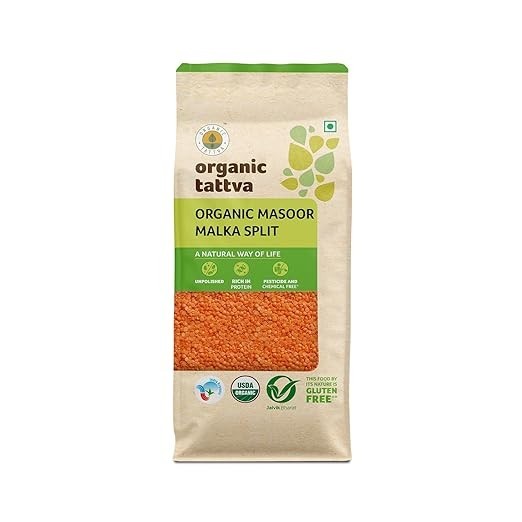 Organic Tattva Masoor Malka Split, 500g | Select Pack