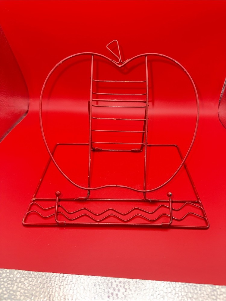 Vintage Foldable Wire Shaped Like An Apple Book Rest
