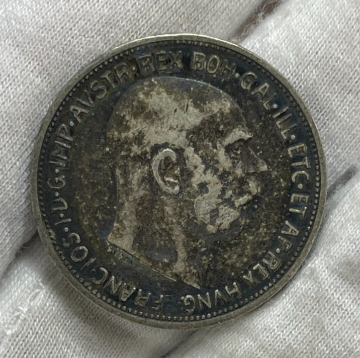 1912 Austria 2 Corona Silver Coin Great Condition
