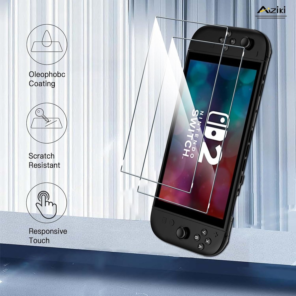 2 Pack Screen Protector for Nintendo Switch 2 (2025) Tempered Glass,Shatterproof