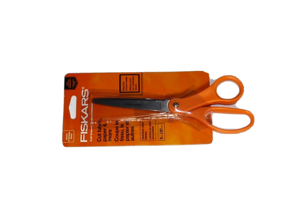 Fiskars 134520 Multi Purpose 8 Inch Orange Handled Scissors