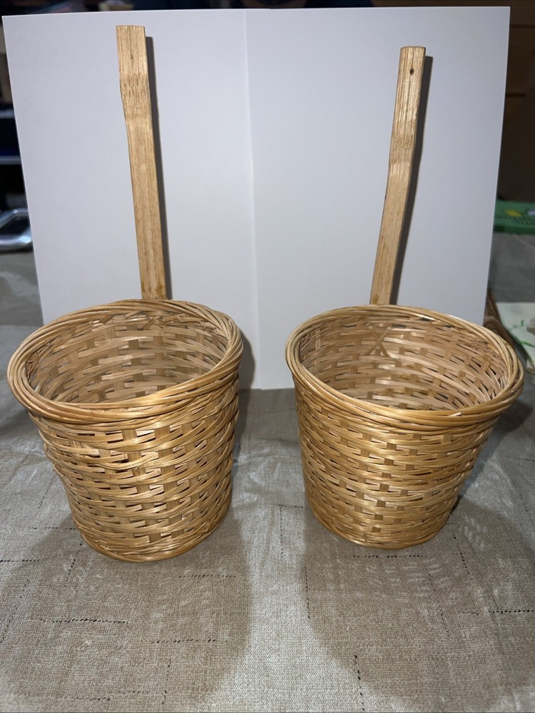 Boho Baskets Wall Hanging Set 2 Stick Decor