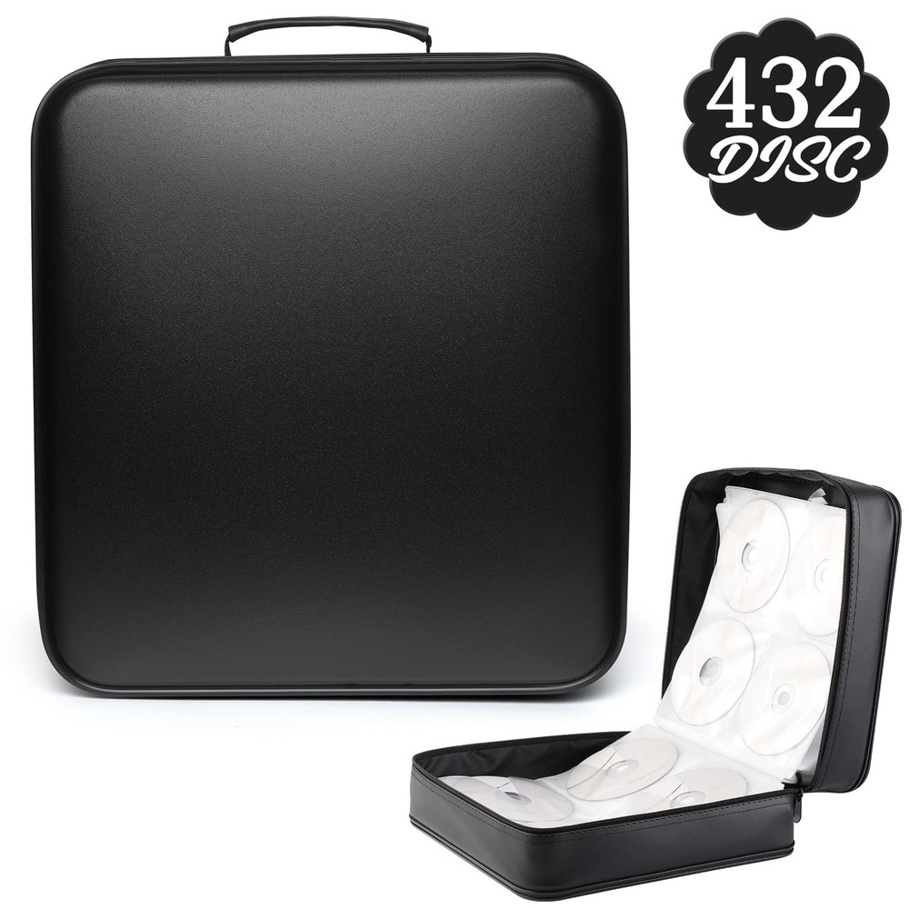 CD Case DVD Storage Case: 432 Capacity Hard Plastic DVD Case Holder Organizer...