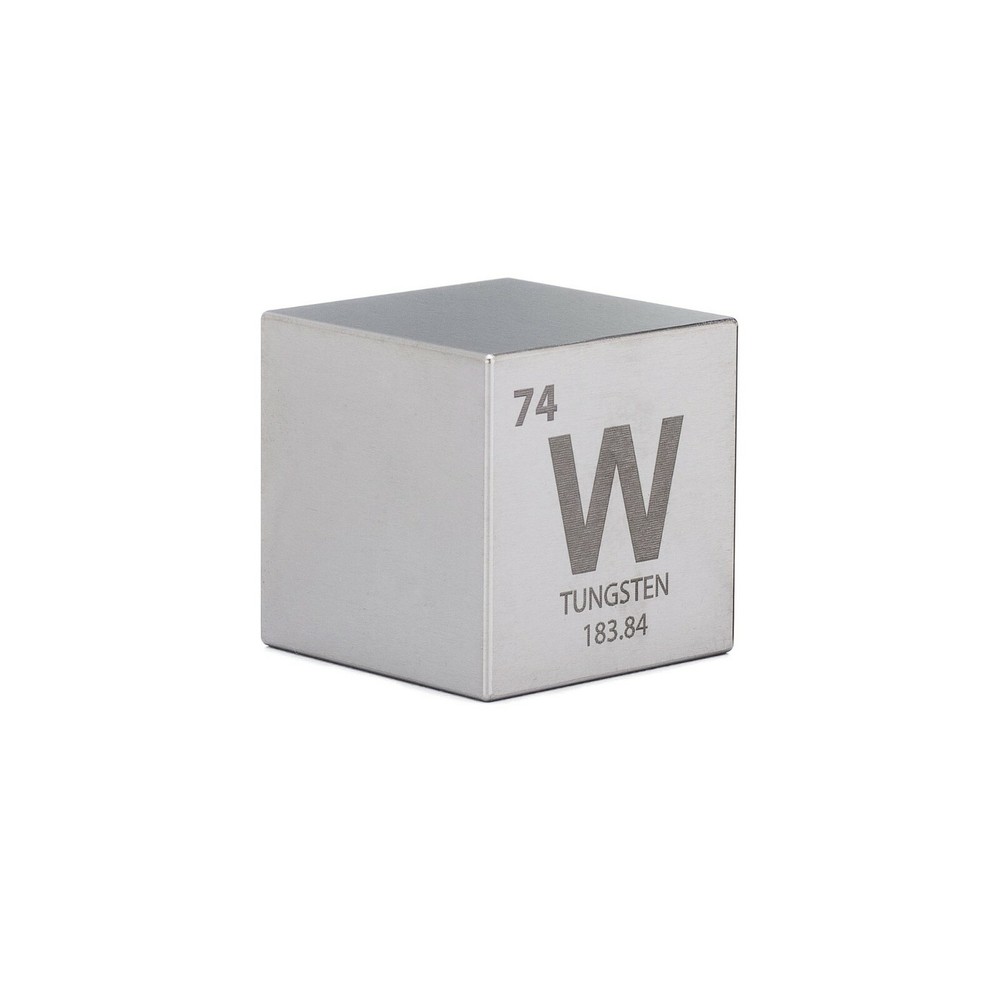 1.5" Tungsten Cube with Periodic Engraving