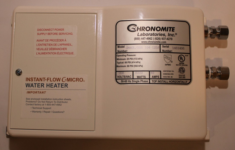 Chronomite CM-40L/208 - 104-125F 8320Watt 208 Volt 40 Amps Electric Water Heater