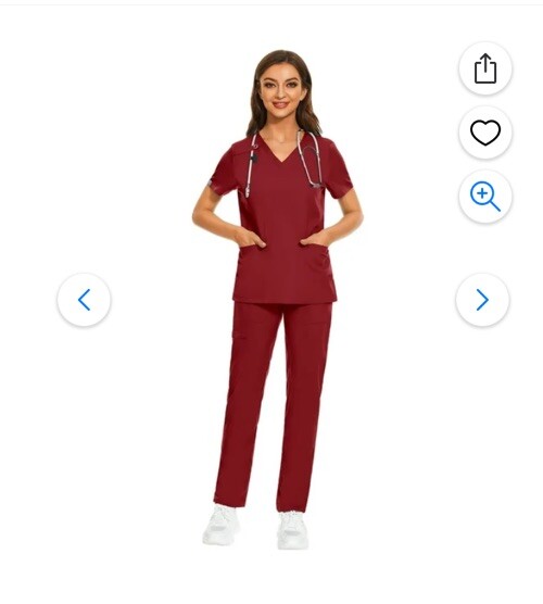 Viaoli Women's Teal Multi-color Multi-size Scrub Set