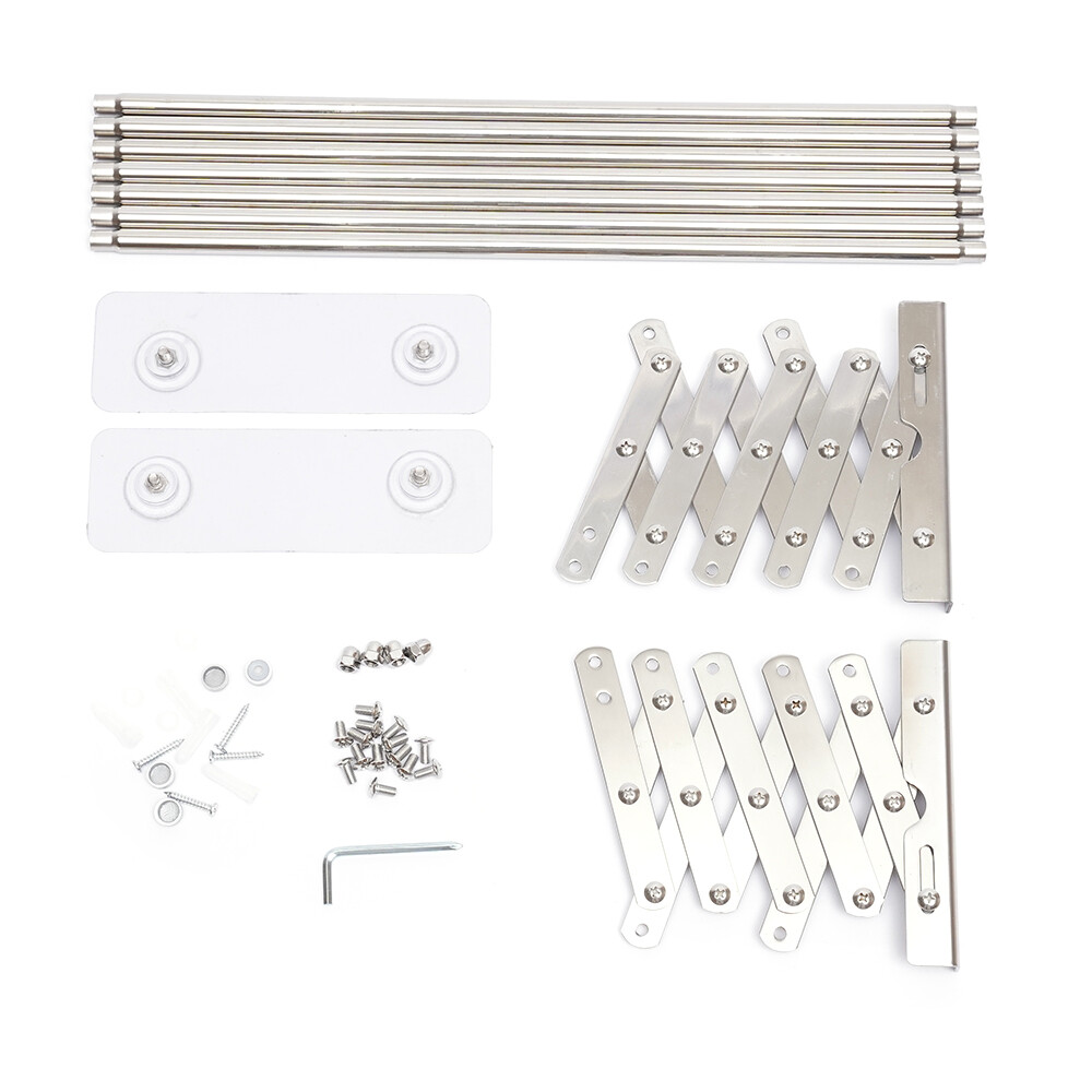 Wall Mounted Clothes Drying Rack Shelf Folding Dryer Hanger For Laundry Room