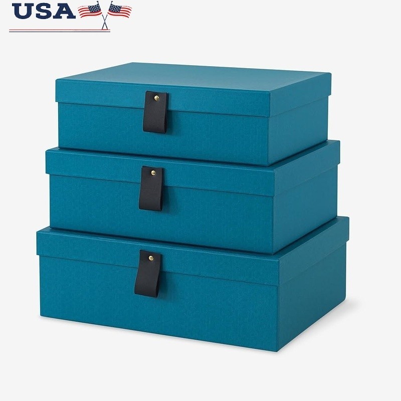 Storage Boxes Decorative Cardboard Stackable Nesting Organizing Keepsake Gift US