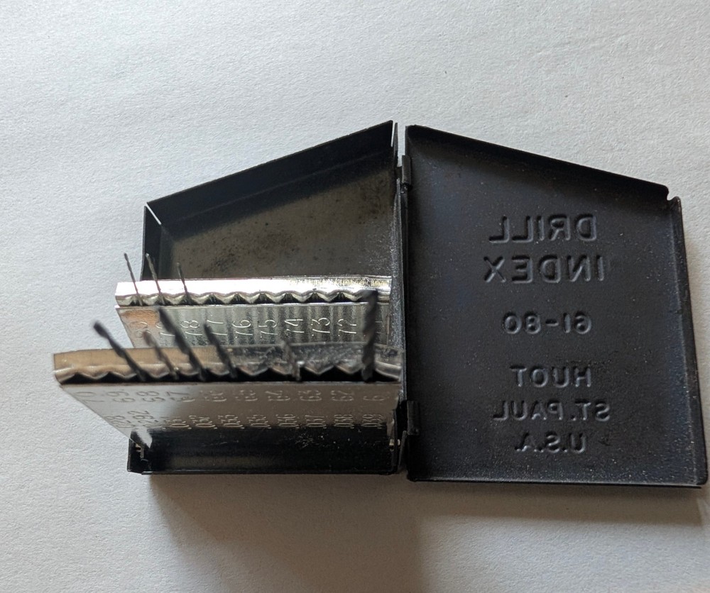 Huot Drill Index 61-80 with several Mini Drill Bits