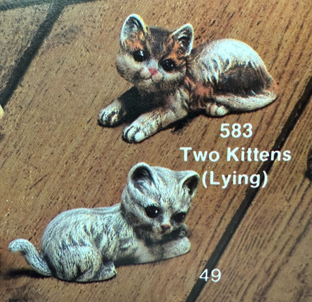 VINTAGE SCIOTO CERAMIC MOLD #S-583 LYING DOWN KITTENS