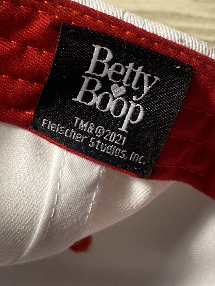 Betty Boop 6 Panel Strap Closure Adjustable Hat White