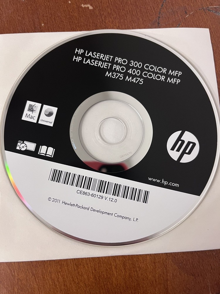 HP Laserjet Pro 300/400 MFP M375 M475 Printer Software Driver Disk CD ROM Only