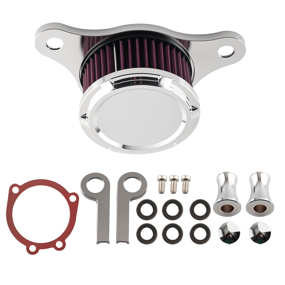 Billet Air Filter System for Harley Softail Dyna 1993-2017 Chrome Red