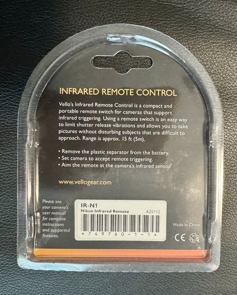 Vello IR-N1 Infrared Remote Control for Nikon Camera
