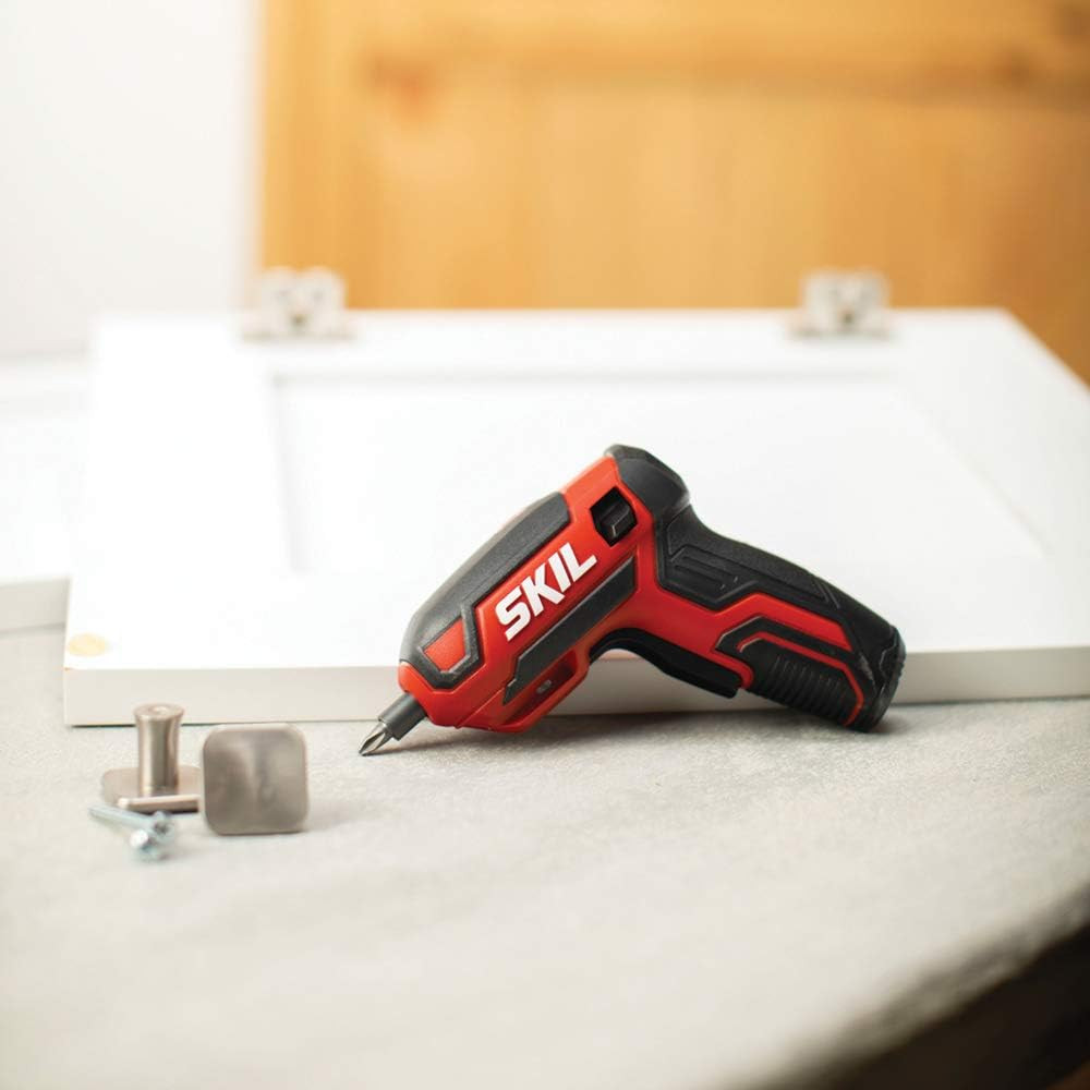 Rechargeable 4V Cordless Screwdriver Includes 9Pcs Bit, 1Pc Bit Holder, USB Char