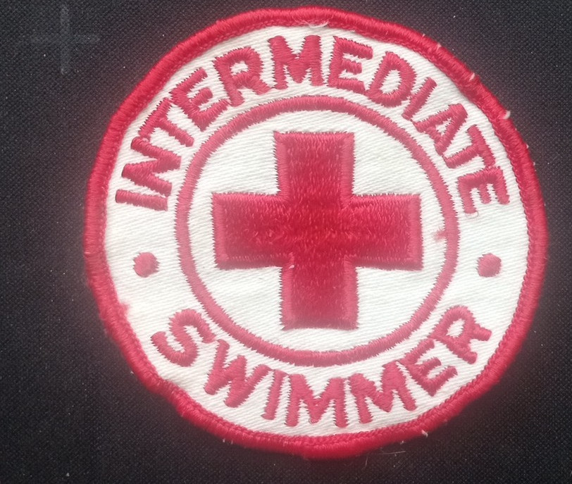 Vintage Red Cross Intermediate Swimmer Patch 1980s