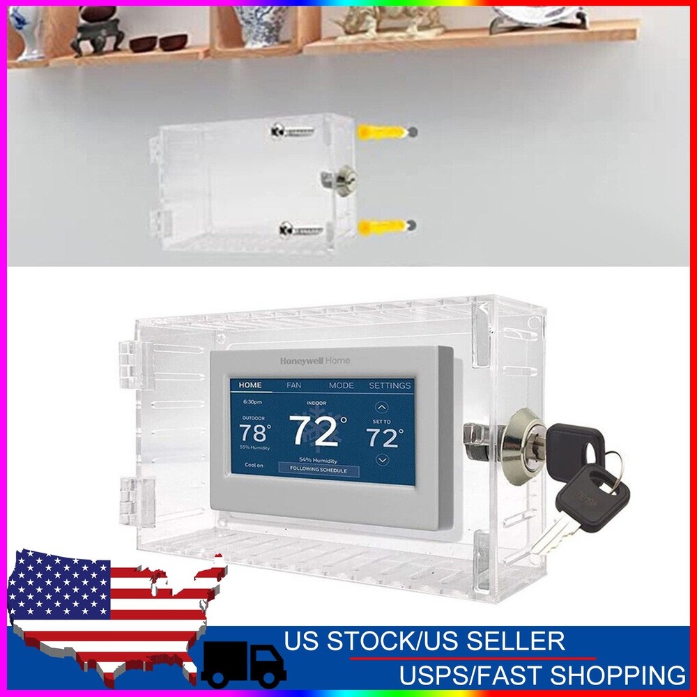 Universal Thermostat Lock Box With Key Transparent Large Thermostat Protector