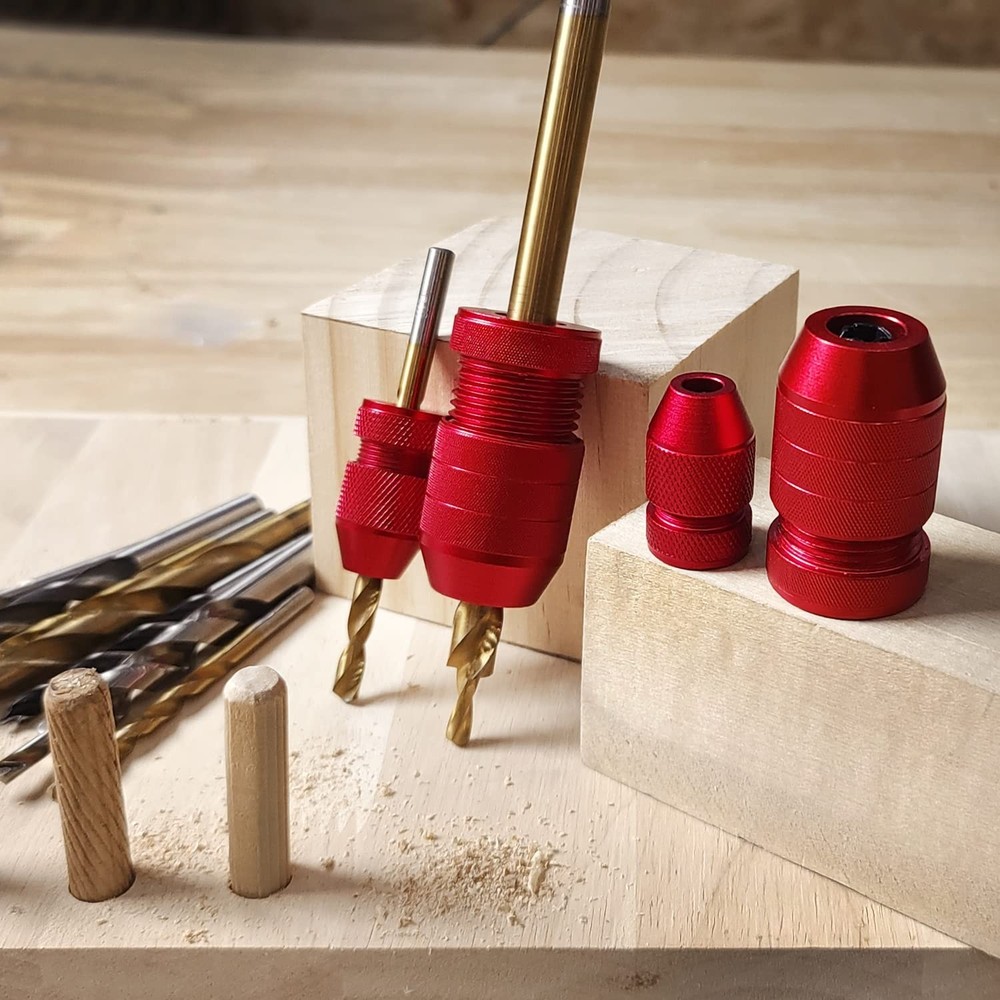 2-Piece Adjustable Aluminum Drill Stop Set - Versatile for Multiple Materials
