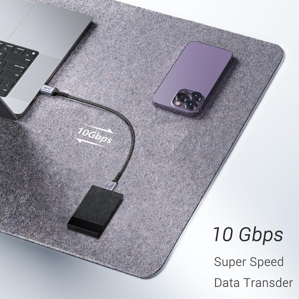 Android Auto USB C Cable 10Gbps 1FT 2 Packs, C 3.1 Gen 2 1ft, 1ft