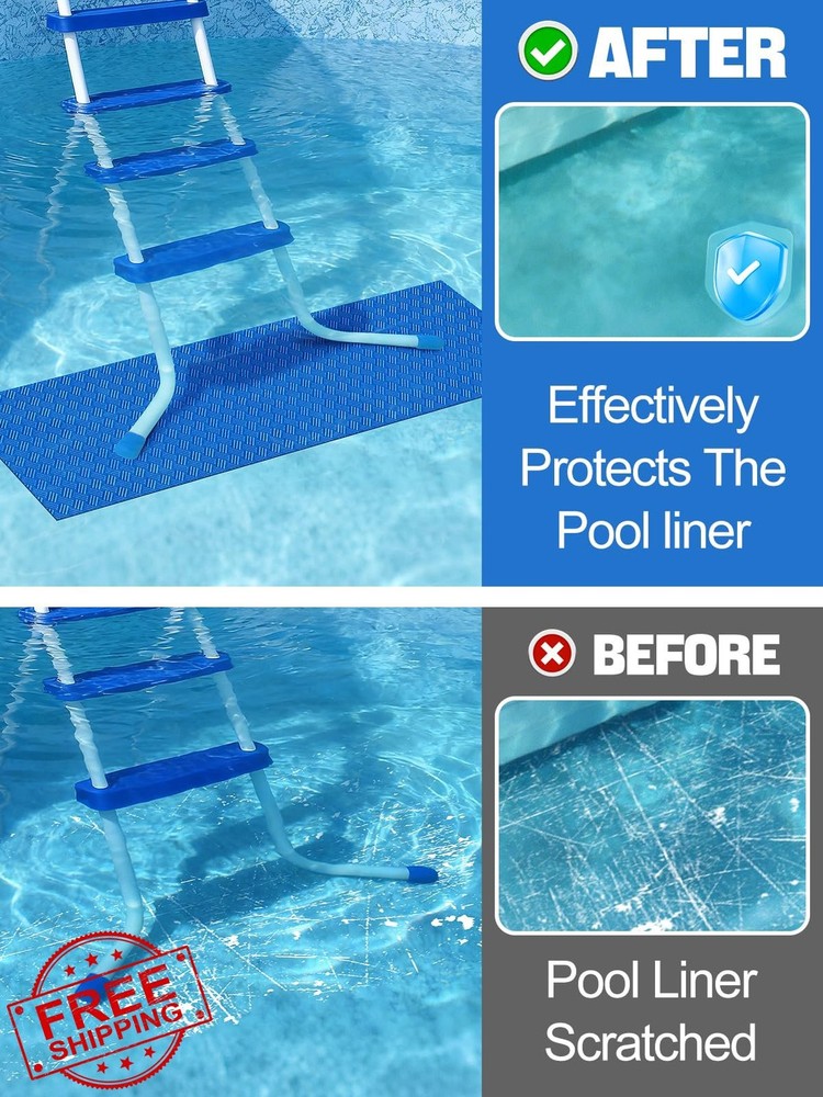 Pool Ladder Mat 36"x9" Non-Slip Step Pad for Above Ground Pool Steps