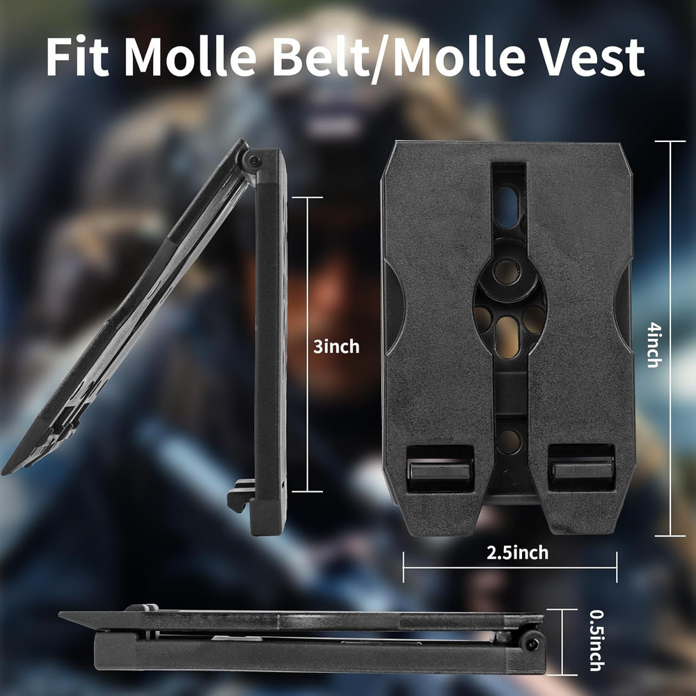 Molle Clips & Adapters for Vests, Holsters, Pouches - 2 Pack with Hardware