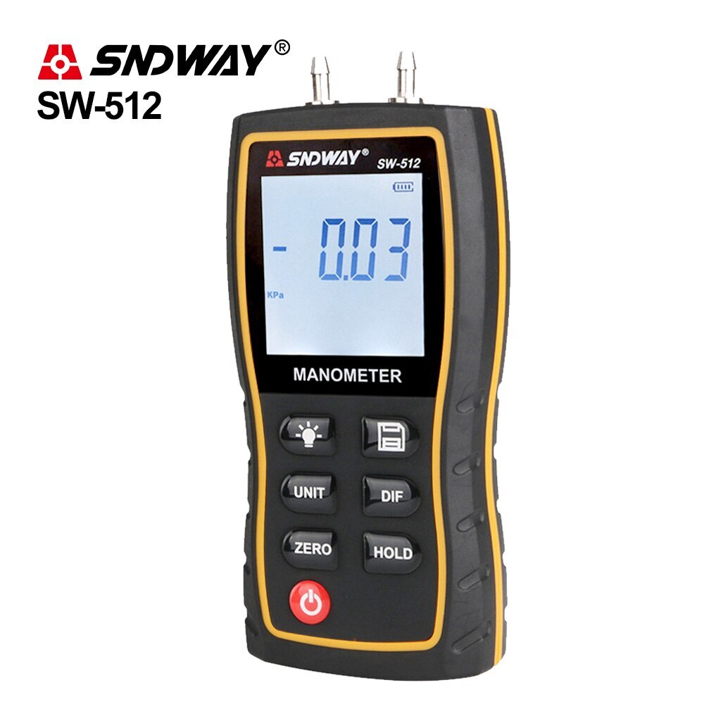 Digital Manometer LCD Display Temperature Tool Pipes Pressure Measuring Device