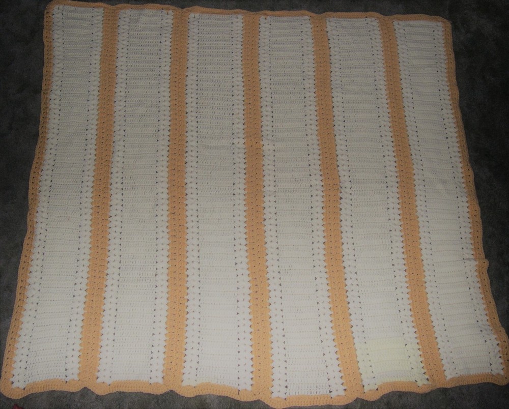 Handmade Crochet Afghan Yellow 50" x 48"