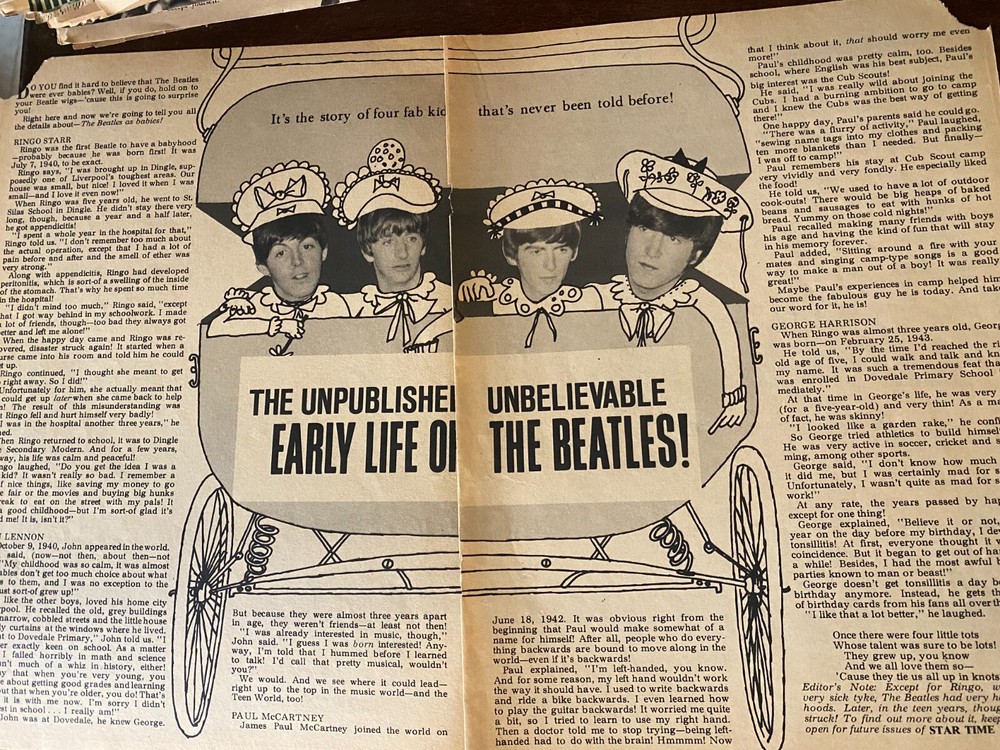 The Beatles, Two Page Vintage Clipping