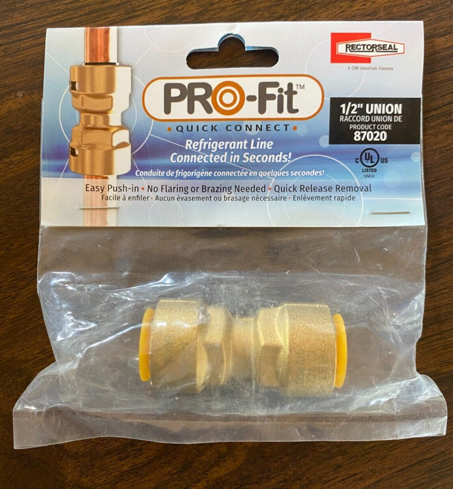 RectorSeal 87020 PRO-Fit 1/2" Quick Connect Union Refrigerant Line