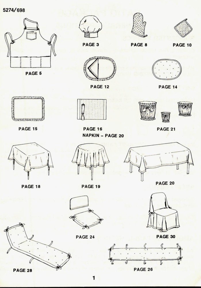 McCalls 5274 Patio Package Home Decor Craft Sewing Pattern Uncut