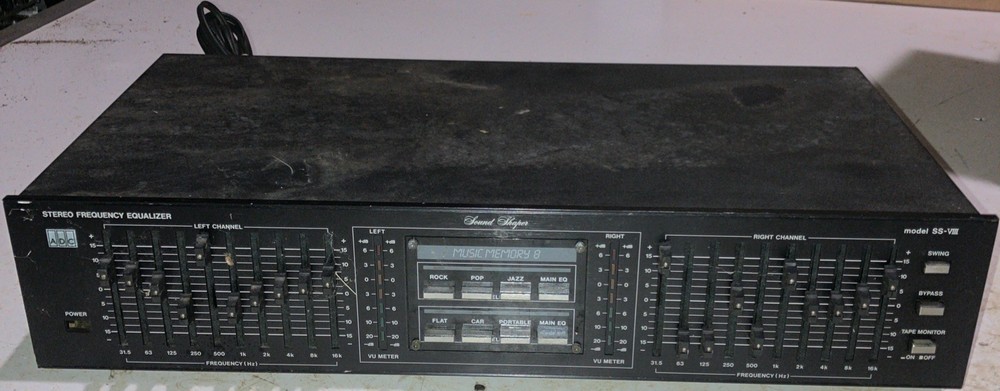 Vintage ADC SS-VIII STEREO FREQUENCY EQUALIZER MUSIC MEMORY 8 TESTED (READ)