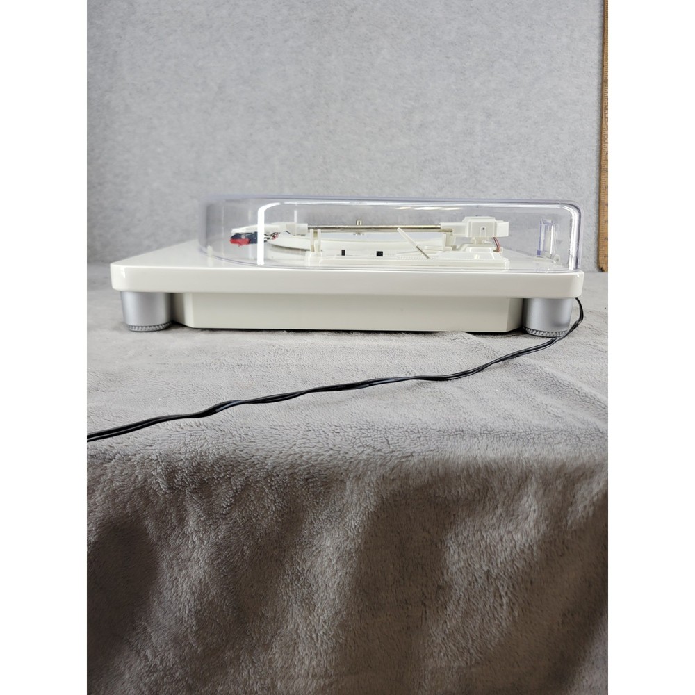 ION Photon LP 3-Speed USB Turntable Record Player with LED Lighting White Works