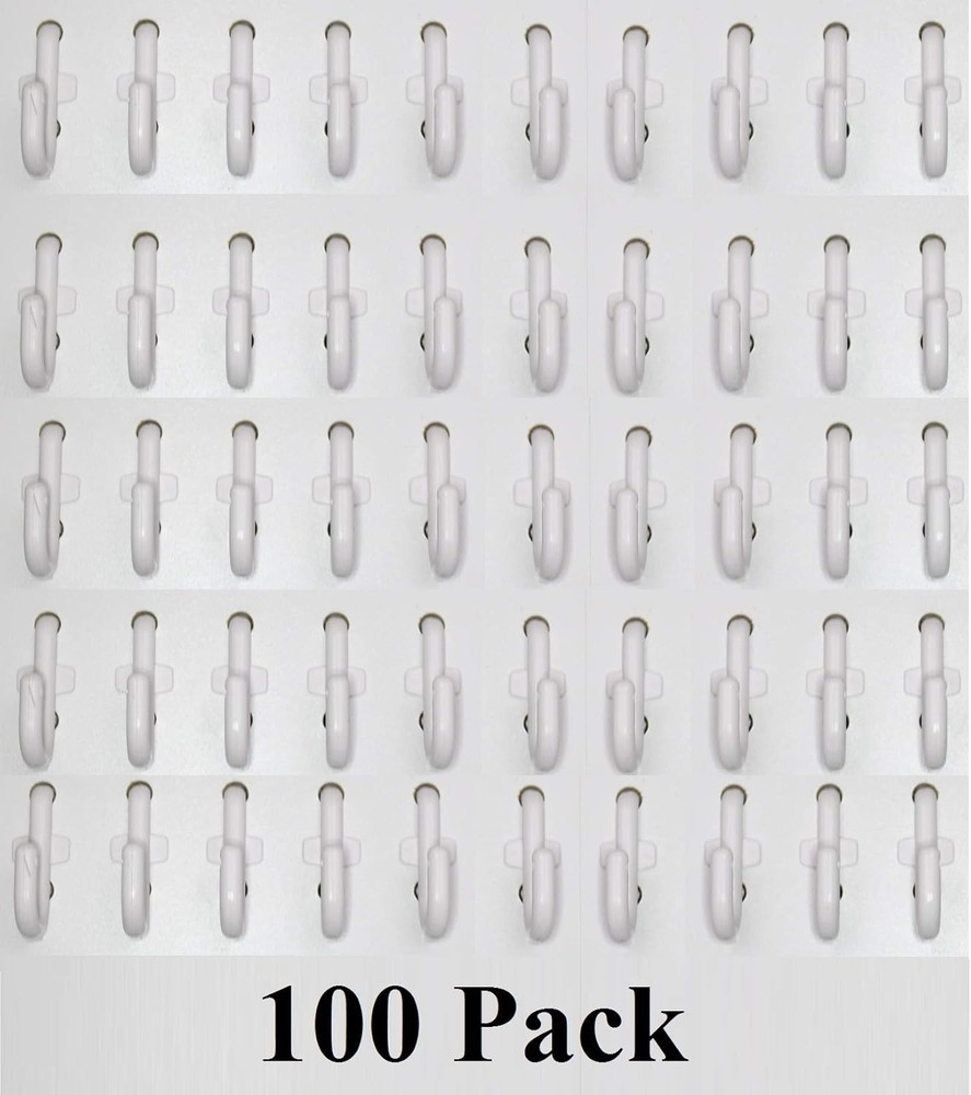 50 Pack White Heavy Duty J Style Pegboard Hooks for Garage & Workshop