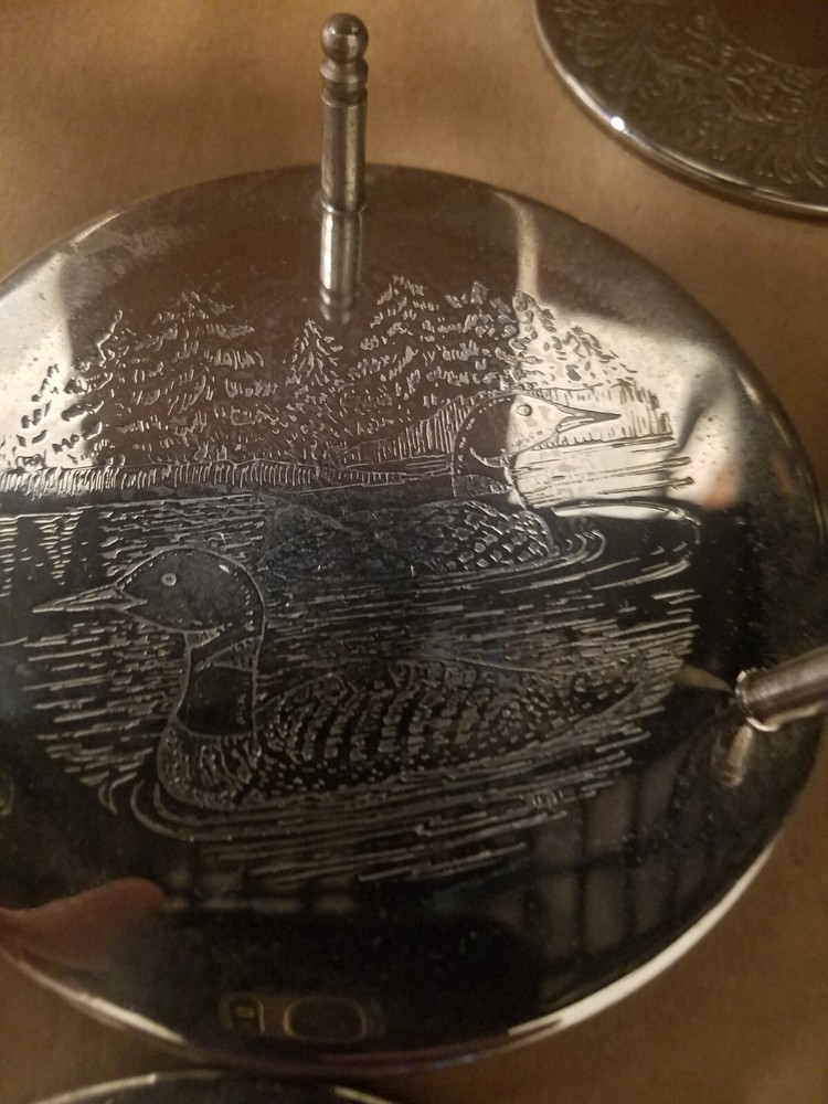 Coasters Silver Plated Coasters Set of 6 w/Caddy