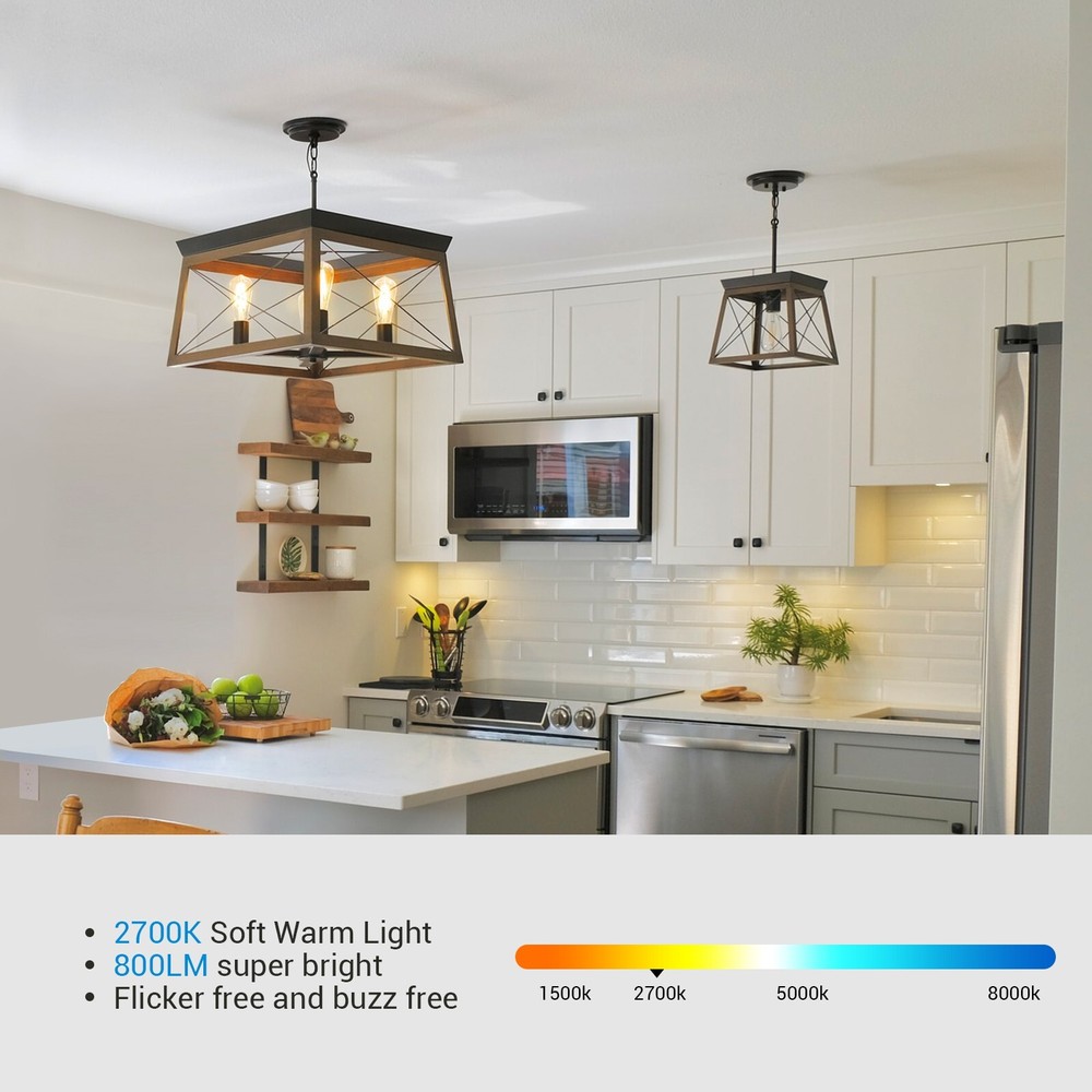 DEWENWILS 6 Pack Vintage LED Edison Bulbs,Dimmable Warm White ST64 800LM, E26 7W