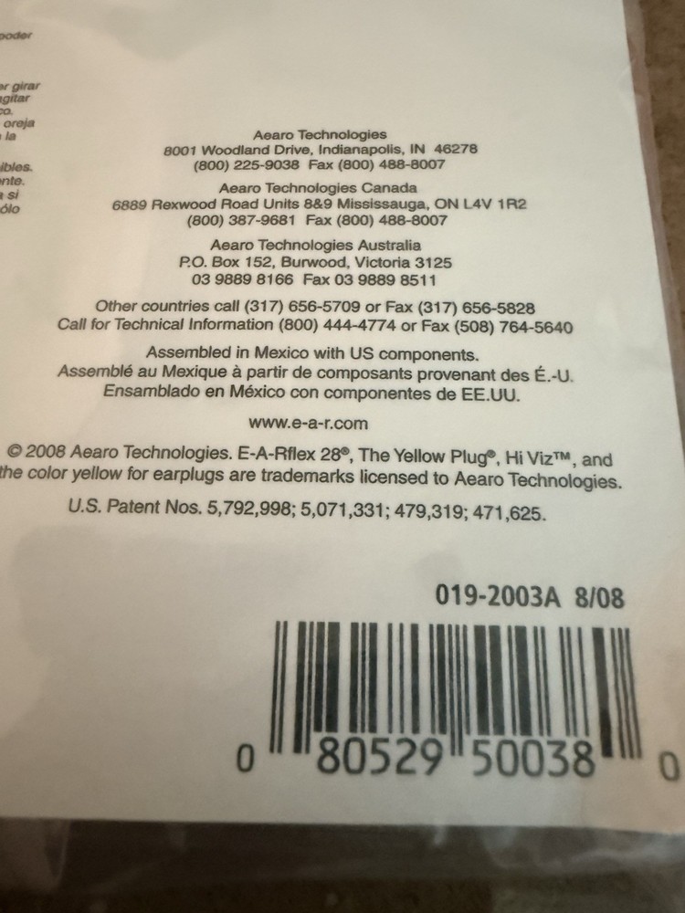 3M 320-1000, E-A-Rflex 28 Hearing Protector, NRR 28 dB, Regular Size, 1 Pair