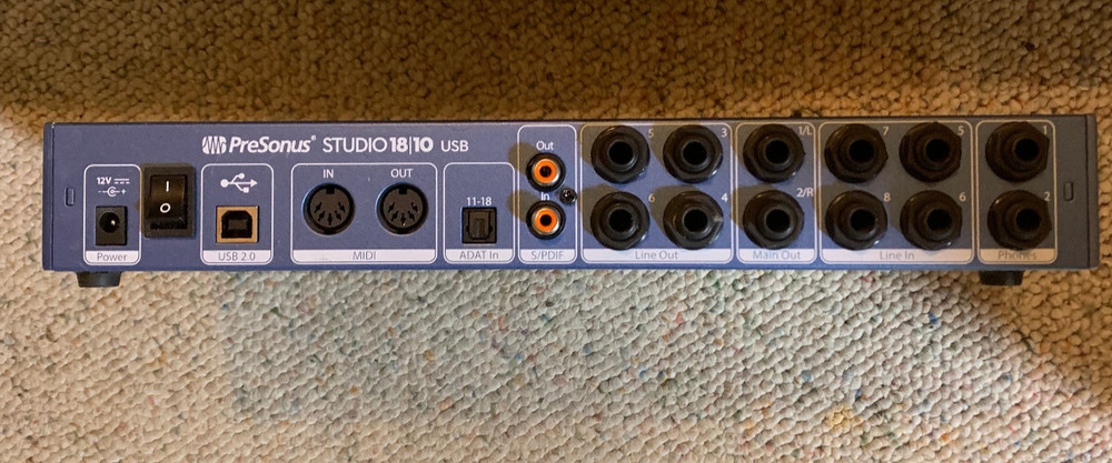 Audio/MIDI Interface, Presonus Studio 18/10, 18 inputs/8 outputs, 2 mic pre-amps