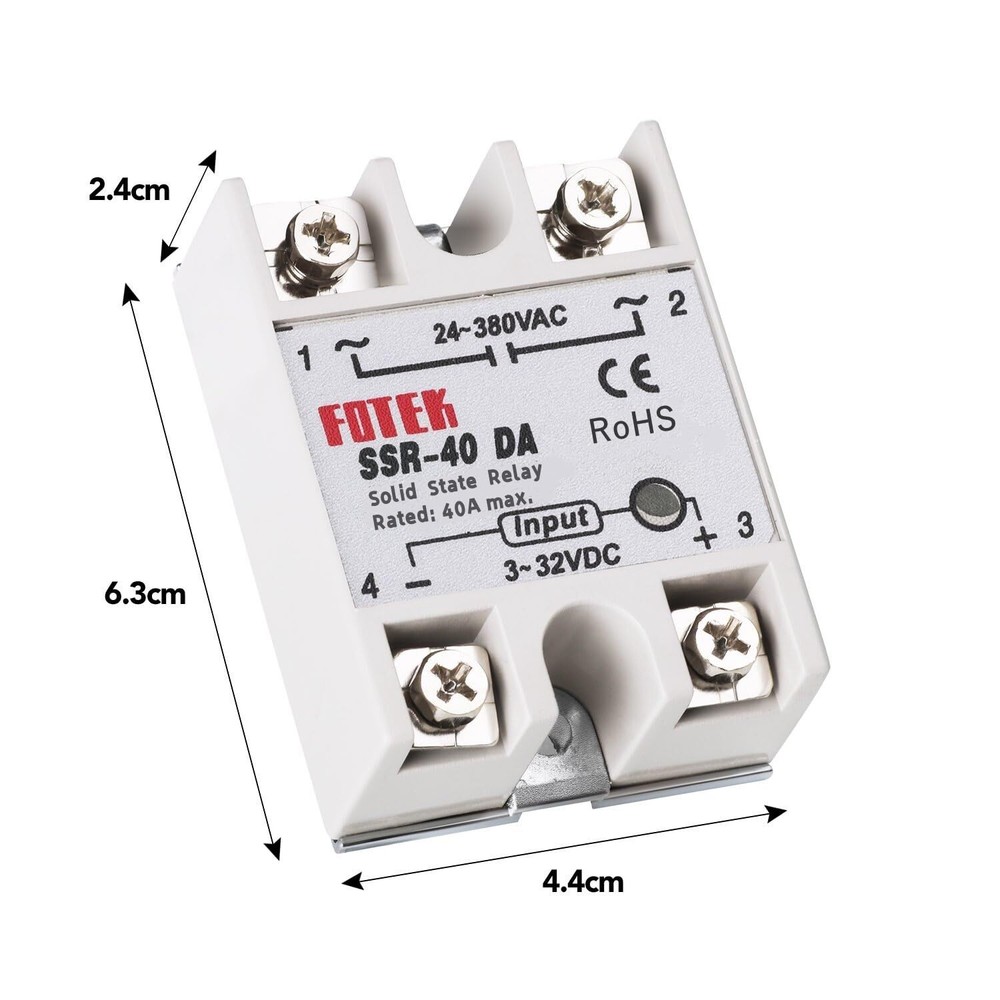 3PCS SSR-40DA Solid State Relay Single Phase Semi-Conductor Relay Input 3-32V...