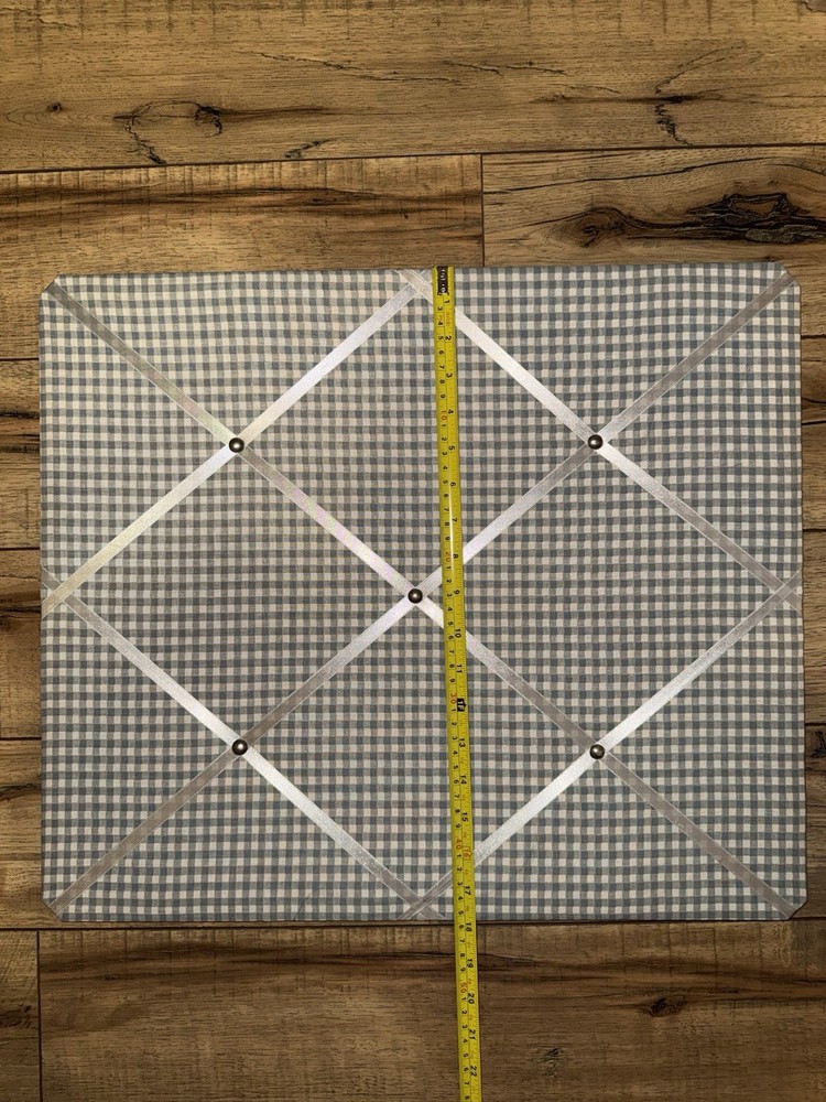 Gingham Pattern Bulletin Board With Ribbon 21” X 18”