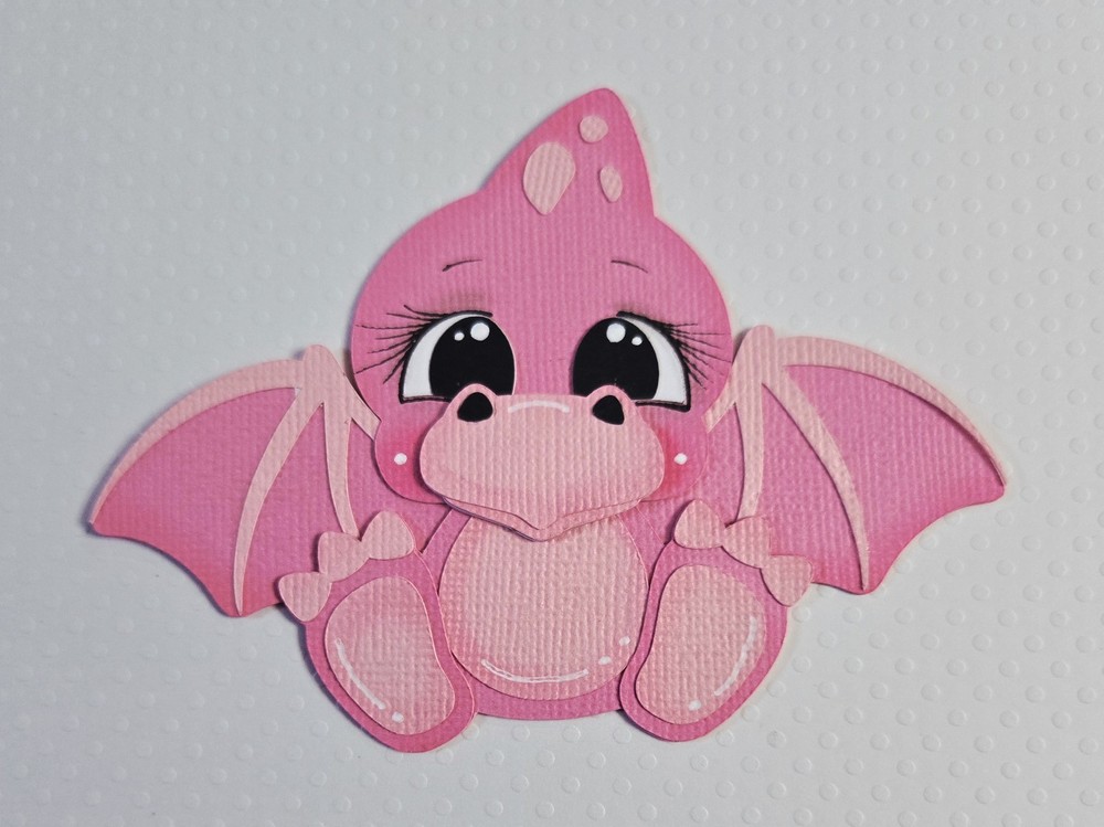 Light Pink Pterodactyl. Scrapbook, Card making Paper Piecing