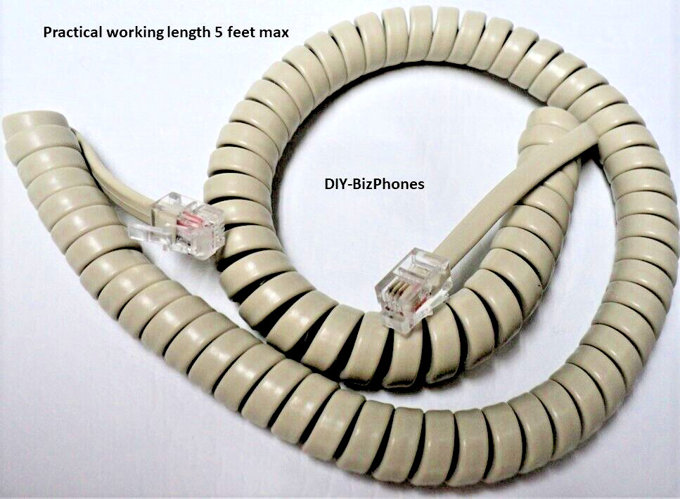 5-Pack Lot Ash 9Ft Comdial Phone Handset Cord Executech 6400 6700 Series