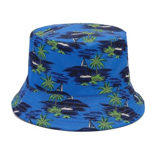 Bucket Hat for Men Women,Packable Reversible Printed One Size Coco Palm Tree